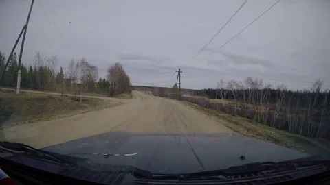 Suburban Road. View from Car windshield. Full HD 스톡 동영상 76087773