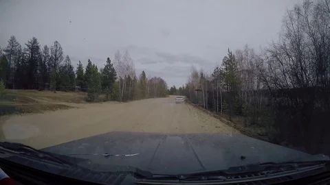 Suburban Road. View from Car windshield. Full HD 스톡 동영상 76092087