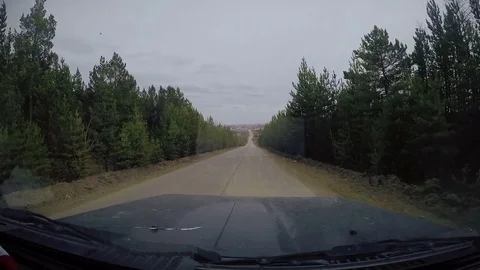 Suburban Road. View from Car windshield. Full HD 스톡 동영상 76101896