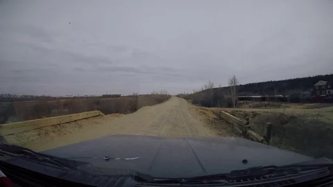 Suburban Road. View from Car windshield. Full HD 스톡 동영상 76837315
