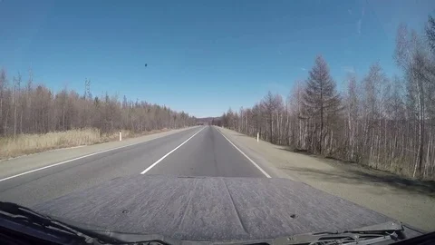Suburban Road. View from Car windshield. Full HD 스톡 동영상 77054519