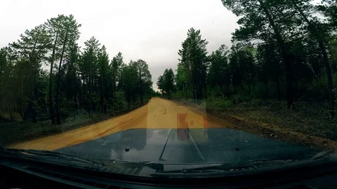 Suburban Road. View from Car windshield. 4K 스톡 동영상 77113020