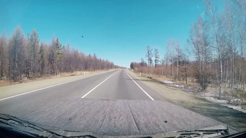 Suburban Road. View from Car windshield. Full HD 스톡 동영상 77206006