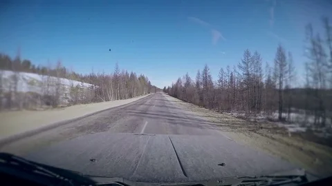 Suburban Road. View from Car windshield Stock Footage 77855499