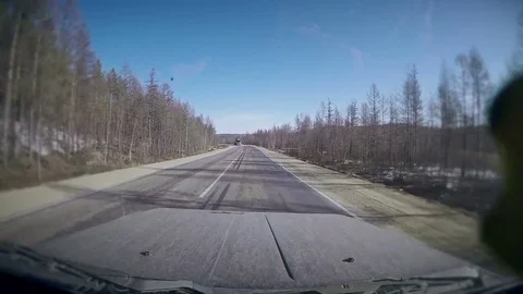 Suburban Road. View from Car windshield Video stock 77864786