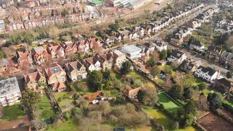 Suburban rooftops in UK Video stock 86809704
