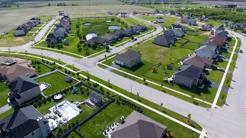 Suburban rural subdivision Stock Footage 81760563