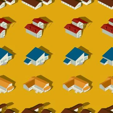 Suburban seamless pattern Stock Illustration