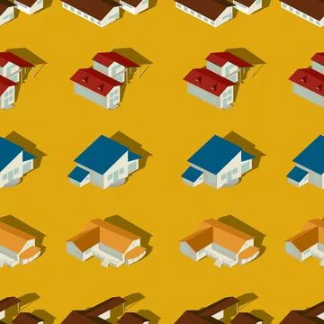 Suburban seamless pattern Seamless pattern design of a suburban city Copyr... Stock Photos