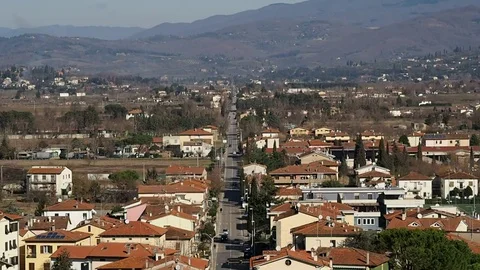 Suburban street, High Angle Stock Footage 72827208
