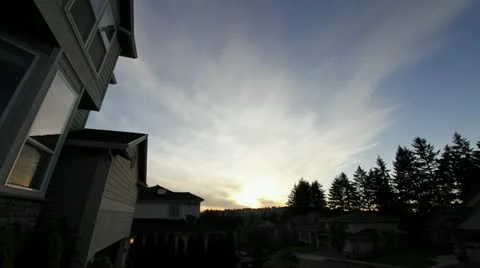 Suburban Sunset TimeLapse Stock Footage 10821614