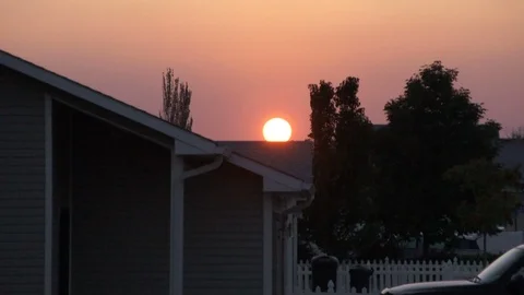 Suburban Sunset Timelapse Stock Footage 100205647