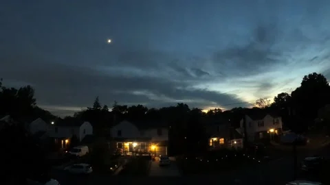 Suburban Sunset Timelapse Stock Footage 200364169