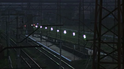 Suburban Train Platfom Video stock 53343901