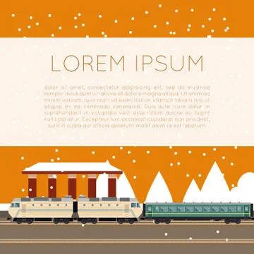 Suburban train station Stock Illustration