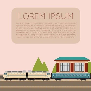 Suburban train station Illustrazione stock