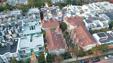 Suburban Vancouver Looking Out Over the City Aerial Video Stock Footage 118024098