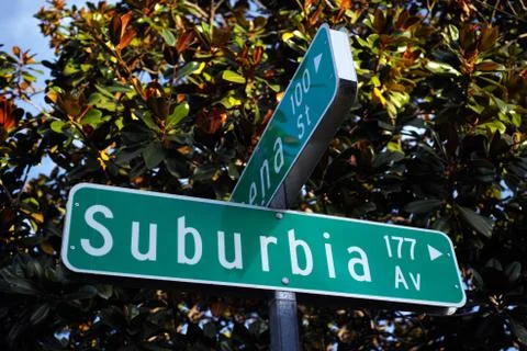 Suburbia Av street sign Stock Photos