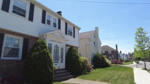 SUBURBS ROW OF HOUSES Stock-Footage 195675656