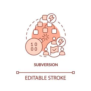 Subversion red concept icon Stock Illustration