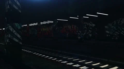 Subway 01 stylized dark environment Stock Footage 8848451