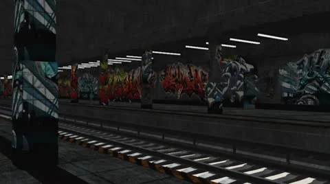 Subway 02 stylized light environment Stock Footage 8848454