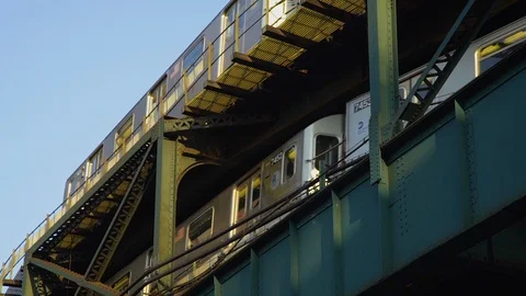 Subway above ground in Queens Video stock 129055743