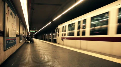 Subway and passengers Stock Footage 44239624