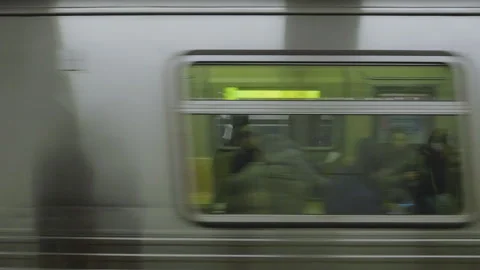 Subway arriving at the station Stock Footage 268387744