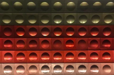 Subway background made from rectangles and circles in Prague. Stock Photos