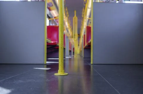 Subway car empty inside view Stock Photos