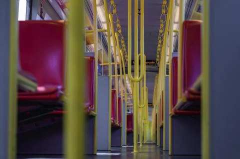 Subway car empty inside view Foto stock