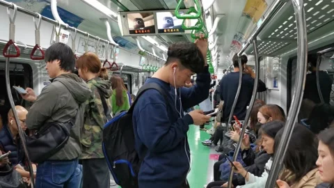 Subway Commuter Train Stock Footage 146326297