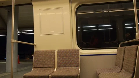 Subway doors closing - train leaving Stock Footage 71944143