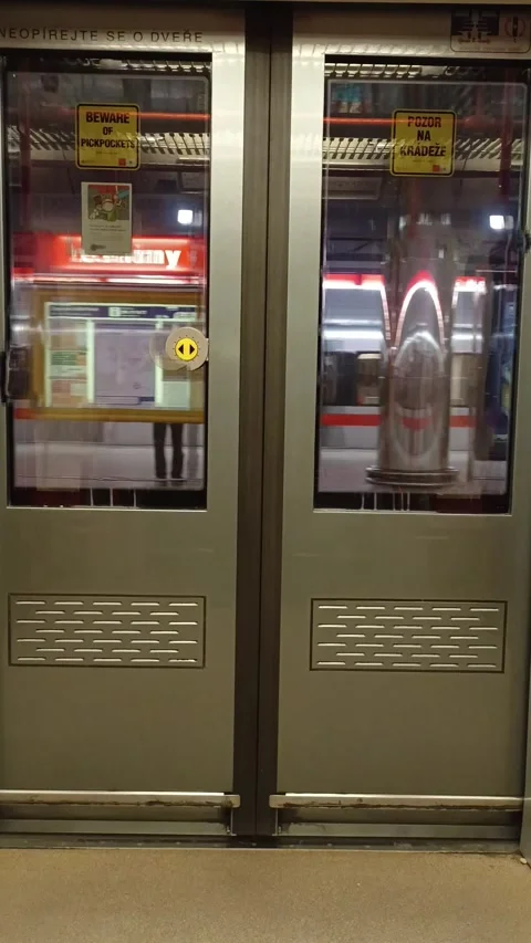 Subway Doors Opening At Station Stop Stock-Footage 301015838