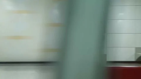 Subway effect 11-Normal speed subway departing to the right Stock Footage 146609506