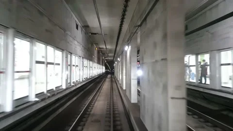 Subway Effect 9-Video of entering a subway station illuminated by bright lig Stock Footage 146609580