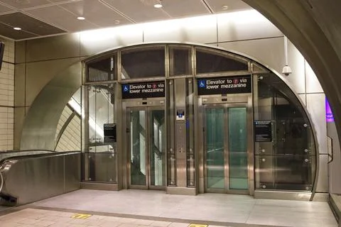 Subway elevator at Hudson Yards Stock-Fotos