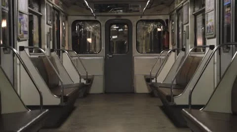 Subway, empty carriage of train Vidéo 8848850