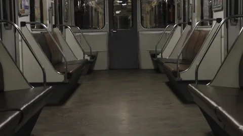Subway, empty carriage of a train Video stock 44137753