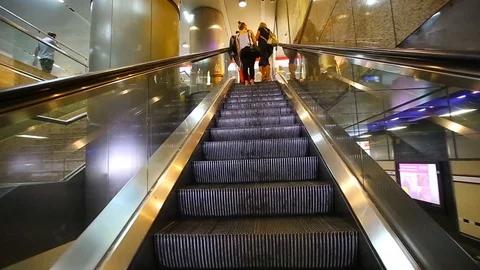 Subway escalator Stock Footage 123164529