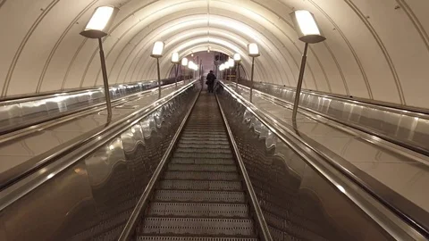 The subway escalator goes down Stock-Footage 112661818