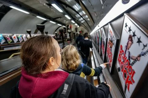 Subway escalator Stock Photos