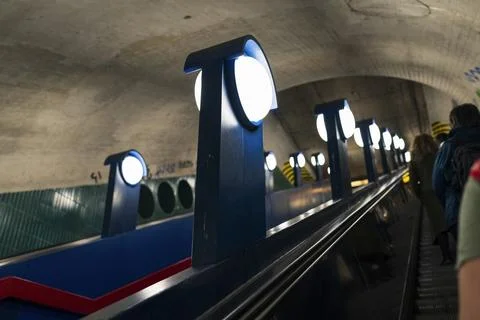 Subway escalator 스톡 사진