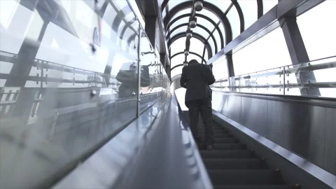 Subway Escalator to Street Level Stock Footage 340480300