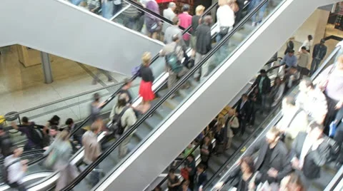 Subway Escalator timelapse Stock Footage 11258708