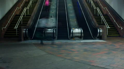 Subway escalator timelapse Video stock 11880620