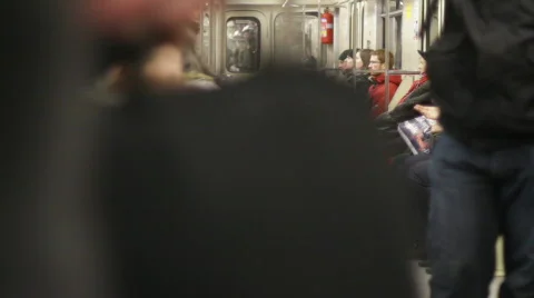 On the subway Video stock 743916