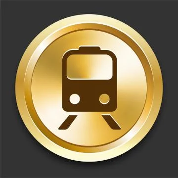 Subway on Golden Internet Button Stock Illustration