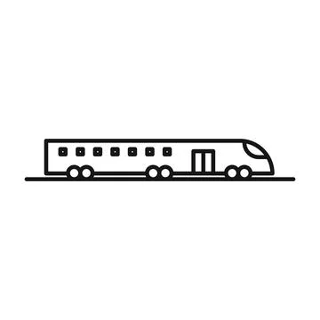 Subway high speed train icon Black line art vector logo イラスト素材